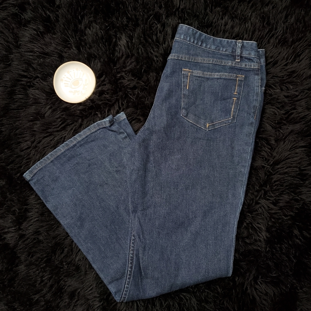J. Jill Dark Wash Flare Jeans - Picture 2 of 2